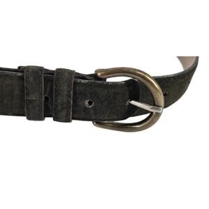 Ann Taylor Genuine Pig Suede Army Green Fashion Belt Womens Small Classic Work